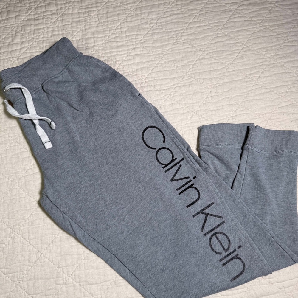 Calvin Klein Sleepwear Gray Joggers Lounge Pants Small Heather Grey Sweatpants - Picture 2 of 8